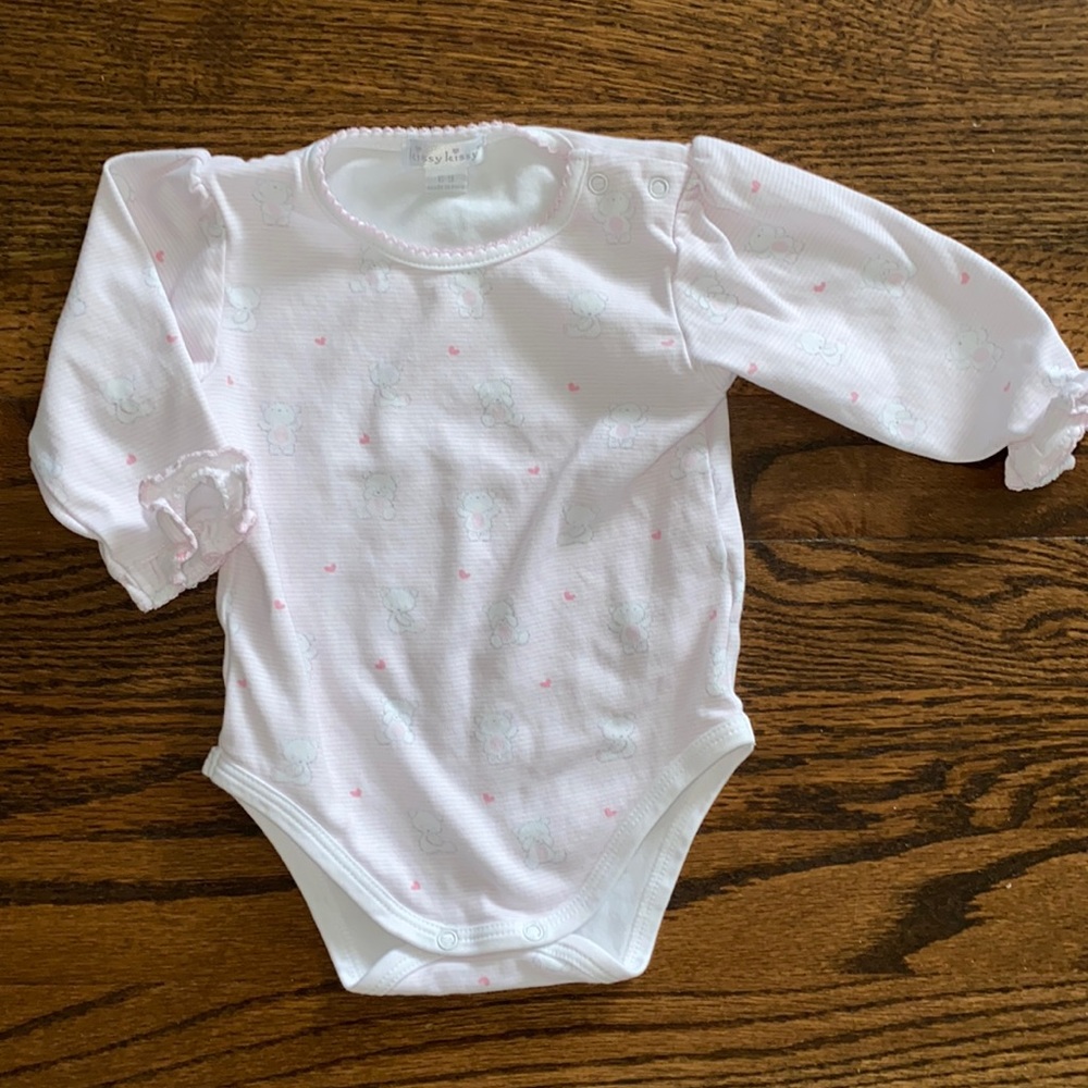 Kissy Kissy Pink Baby Bear Hugs Long Sleeve Bodysuit